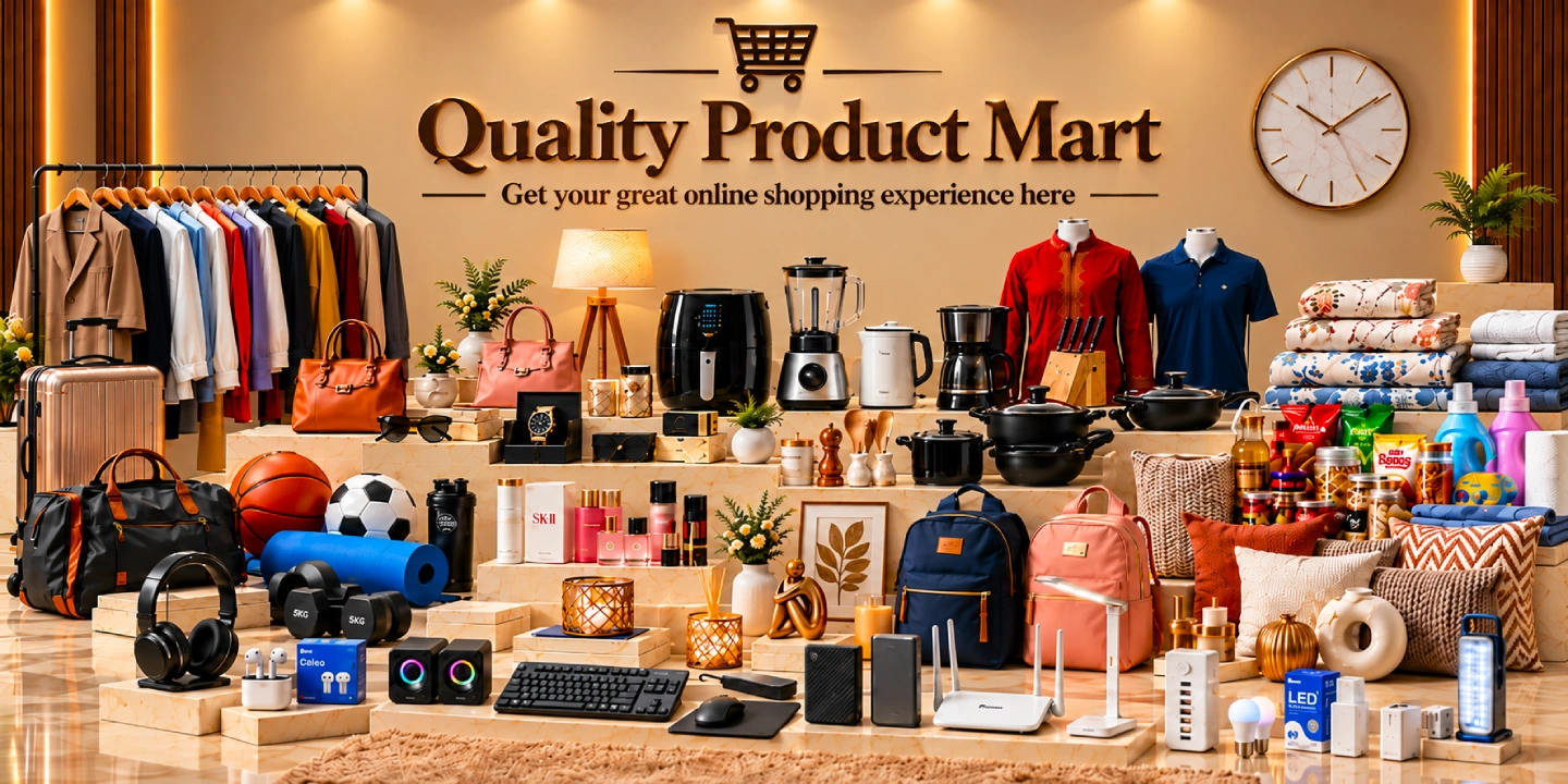 Quality Product Mart trusted online shopping store featuring electronics, fashion, home appliances, lifestyle products and daily essentials in Bangladesh